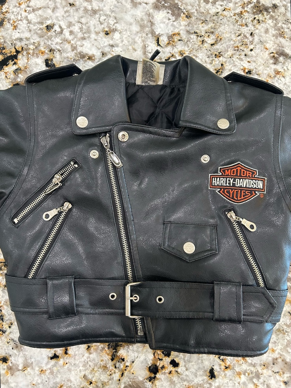 Harley-Davidson Toddler Kids Biker Jacket Size 4 Embroidered Back Logo